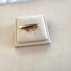 Anel oval na cor dourado minimalista.