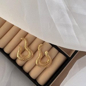 Brinco modelo serpente na cor  dourado.